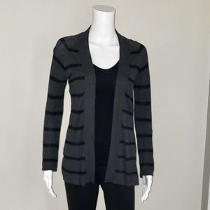 Express Gray and Black Striped Cardigan